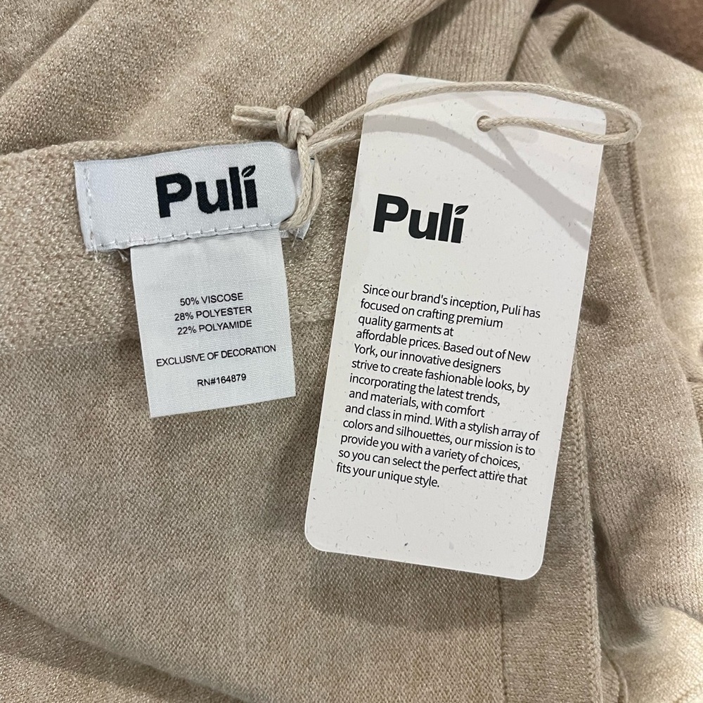 Puli Cream Classic Modern Minimalist Layering Poncho OS - Picture 6 of 6